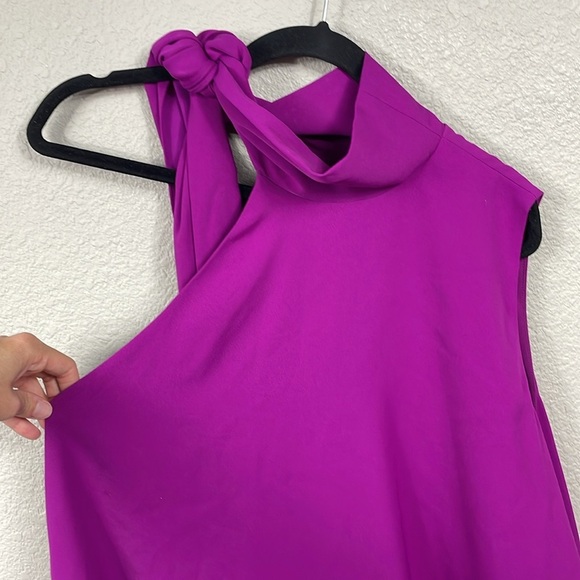 New EVE Black Halo Henna Cocktail Mini Dress Berry Plum Trapeze Sz M - Picture 6 of 13